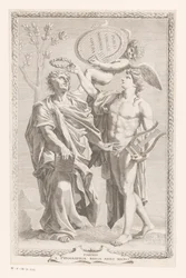 アポロンがプブリウス・ヴェルギリウス・マーロを戴冠 タイトル: Publius Virgilius Maro, Publius Virgilius Maronis Opera, 1641