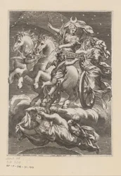 戦車に乗った月の擬人化 タイトルページ: Giovanni Battista Ferrari, De Florum cultura libri IV, 1633
