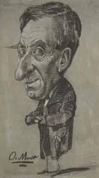 嗅ぎタバコの箱を持つ男の風刺画、c.1858