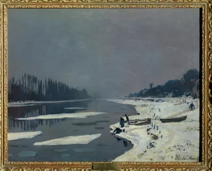 Glacons sur la Seine a Bougival, Yvelines クロード・モネ（1840-1926）の絵画 薄さ 0.65 x 0.81 m Paris musee du Louvre Mandatory mention: Donation Helene et Victor Lyon