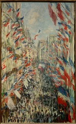 パリのモントルグイユ通り、1878年6月30日の祭り - クロード・モネ（1840-1926）の絵画