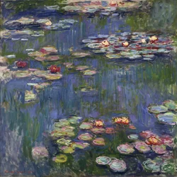 ジヴェルニーの睡蓮 - クロード・モネ (1840-1926) の絵画、キャンバスに油彩