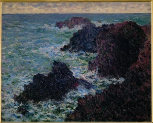ベル・イルの岩、荒々しい海岸（油彩・キャンバス）