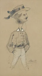 ボート乗りの帽子の男、1857