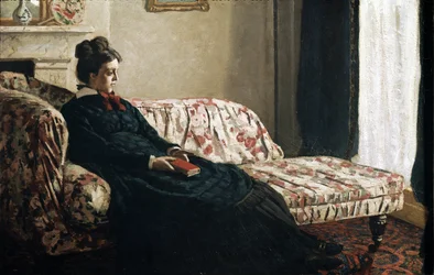 瞑想あるいはカナッペのモネ夫人（油彩・キャンバス