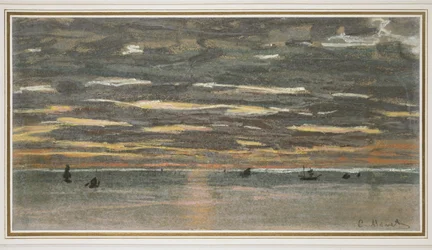 海の夕日、1865-1870（バフ紙にパステル）