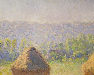干し草の山、またはジヴェルニーでの夏の終わり、1893年のキャンバスのディテール19132