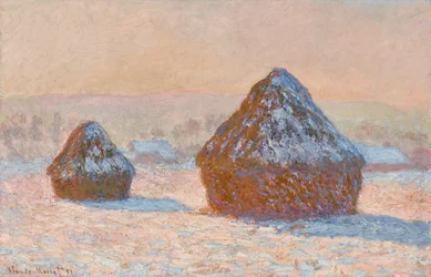 麦束、雪の効果、朝（Meules, Effet de Neige, Le Matin）