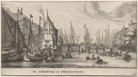 アムステルダムのさまざまな船と景色 (Verscheÿde Ships and Gesichten van Amstelredam)、パート II: The Geldersche Quai and Schreiers Tower
