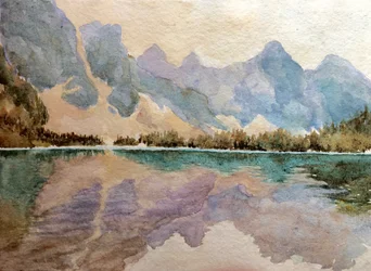 モレーン湖（2）、2015年（水彩画）
