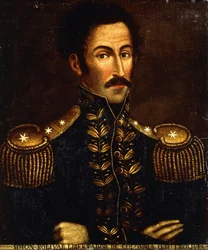 Simon Bolivarの肖像。サイモン・ボリバルのレトロート、ca。 1925