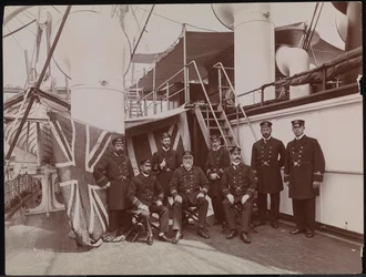 キュナード・ライン、S.S.「アンブリア」、1897年頃（モノクロ写真