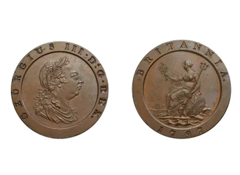 側転二ペンス、1797（ブロンズ）