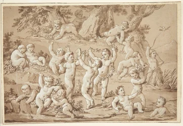 小川で満足そうに遊ぶプッティの大群