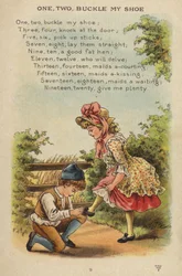 童謡です。One, Two, Buckle My Shoe（クロモリト