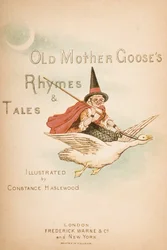 フレデリックウォーンウント社発行の「オールドマザーグースの韻と物語」のタイトルページ、1890年代頃（クロモリト）