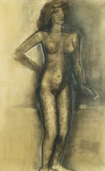 立つ裸婦、1945年頃