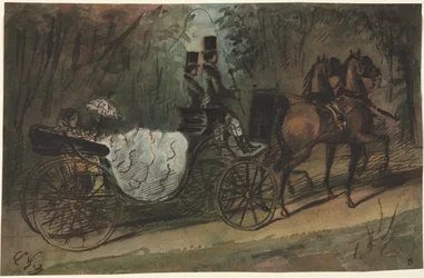 ブローニュの森の馬車、1800年代。