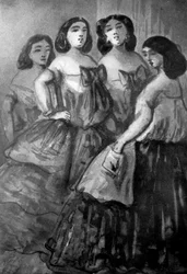4人の少女、19世紀、1930年。