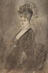 女性の 4 分の 3 の長さの肖像画