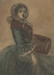 マフを持つ女