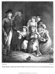 1820年、ドーチェスターの刑務所で囚人を解放した王