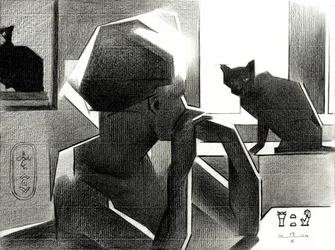 エジプトの女王と黒猫