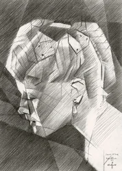 幾何学的な輪郭の肖像画