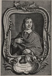 フィリップス・ワウエルマン（フィリップス・ワウエルマン）の肖像 1619-1668年 オランダ人画家 - コルネリス・ヴィッシャーの後にニコラ＝ガブリエル・デュプイが彫ったもの。