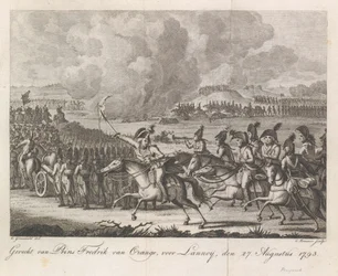 ラノワの戦いでのウィレム・ジョージ・フレデリック王子、1793年 1793 年 8 月 27 日、ラノイの前でのフレデリック ヴァン オランジュ王子の戦い (オブジェクトのタイトル)