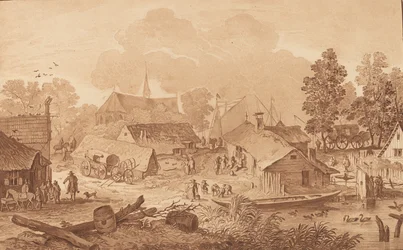 池のある村、c。 1782年。