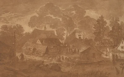 池のある村、c。 1782年。