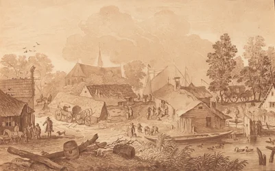 池のある村、c。 1782年。