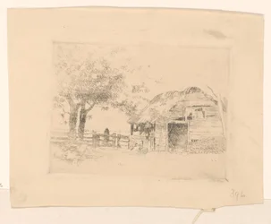 茅葺き屋根の古い納屋