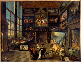 絵画と美術品のギャラリーの内観 コーネリス・ド・ベリュール（1607-1671）の絵画 1637年 日0.99×1.23m