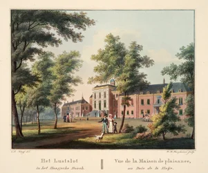ボッシュのラストスロットボッシュ。 Vue de la Maison de plaisance、au Bois de la Haije、1825年（手描きの彫刻）