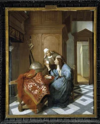 手紙。 Cornelis de Man（1621-1706）による絵画。 Musée des Beaux Arts、ロンシャン、マルセイユ