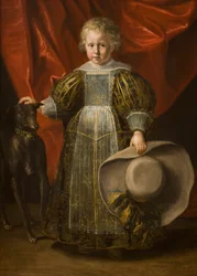 Muotokuva pojasta koiran kanssa, n. 1620 (öljy kankaalle)