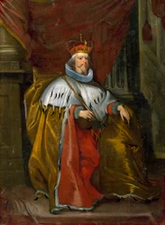ルカ・ジュスティニアニ（1586-1651）の肖像 1644年から1646年の間にジェネスのドージェとなった人物 コルネリス・デ・ウァエル（1592-1667）による絵画 1644年から1649年の間の太陽。40x30 cm 個人蔵