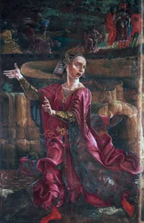 聖ゲオルギウスと王女」（または「聖ゲオルギウスとドラゴン」）からの「王女」。