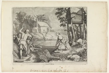 レト (ラトーナ) はリュキア人をカエルに変えます Ovid