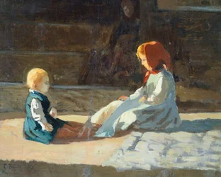 太陽の下の子供たち（1860年頃）Cristiano Banti（1824-1904）作