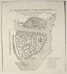 1422年のコンスタンティノープルの地図