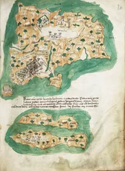 1420年頃のナクソス製ヴェラム製海図（ヴェラム製）