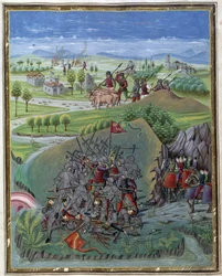 太陽の影響戦争クリストフォロ・デ・プレディス（1440-1486）作の細密画。1470年頃。モデネ、エステンセ図書館。