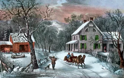 冬のアメリカンホームステッド、1868年