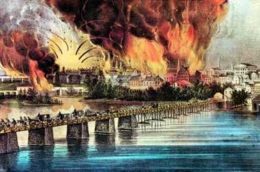 1865年4月2日、アメリカ南北戦争、バージニア州リッチモンドの崩壊