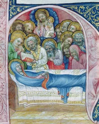 Ms XIII A 12聖母の埋葬、1360年後のJean de StredyによるLiber Viaticusから