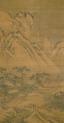 元安は雪の中で眠る（シルクにインクと淡い色）