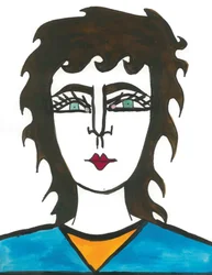 Mullet Hair, 2024（紙にペン、絵具）